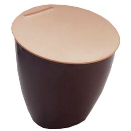 Desktop Waste Basket Office Trash Kitchen Storage Barrel Waste Bin Chocolate(D0101H50U0W)