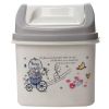 Desktop Waste Basket Office Kitchen Storage Barrel Waste Bin White(D0101H50UMU)