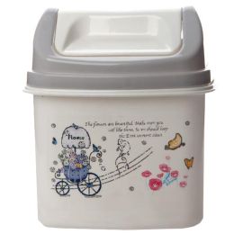 Desktop Waste Basket Office Kitchen Storage Barrel Waste Bin White(D0101H50UMU)