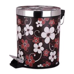Stylish Home/Kitchen/Office Pedal Wastebasket Trash Can With Lid Foot Trash #09(D0101H55RBW)