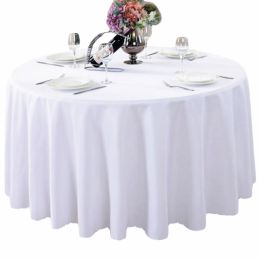 Thicken Solid Colors Table Linens/Tablecloth For Home Or Office(160 CM)-White(D0101H57PWG)
