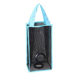 Blue Kitchen Garbage Bag Plastic Bag Holder Hanging Storage Bag Set of 2(D0101H5BGY7)