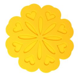4PCS Yellow Anti-slip Pot Holder Hot Pad Silicone Trivet Mat Cup Mat Coaster(D0101H5CDDW)