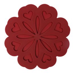 4PCS Anti-slip Silicone Trivet Mat Pot Holder Hot Pad Cup Mat Coaster, Wine(D0101H5CDM7)