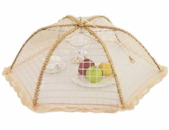 Kitchen Supplies Lace Round Cover Foldable Food Cover/Tent Coffee(70cm)(D0101H5CHMA)