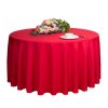 Simple Style Tablecloth 79-Inch Round Polyester Tablecloth, Red(D0101H5J5KY)
