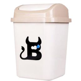 Desktop Waste Basket Office Kitchen Storage Barrel Waste Bin Khaki(D0101H5JH2U)