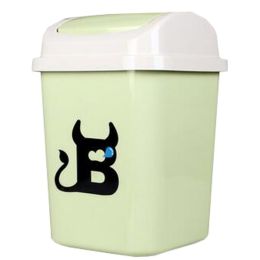 Desktop Waste Basket Office Kitchen Storage Barrel Waste Bin Green(D0101H5JH2Y)