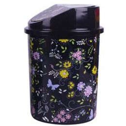 Desktop Waste Basket Office Kitchen Storage Barrel Waste Bin Black(D0101H5JHGW)