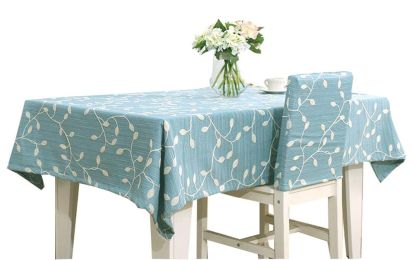Blue Table Cloth Embroidery Art Tablecloths 47 by 63 inch(D0101H5KT1U)