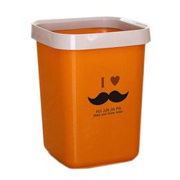 Cute Wastebasket Square 12L Trash Can/Bins for Home/Kitchen/Office-Orange(D0101H71VEG)