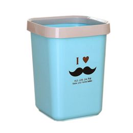 Cute Wastebasket Square 12L Trash Can/Bins for Home/Kitchen/Office-Blue(D0101H71VEY)