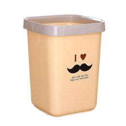 Cute Wastebasket Square 12L Trash Can/Bins for Home/Kitchen/Office-Beige(D0101H71VRV)