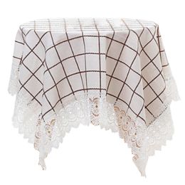 European Style Fabrics Grids Lace Tablecloth, Table Cover 85x85cm(D0101H7VSNG)
