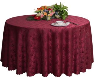 Dining Table Weddings Banquets Hotels Tabletop Accessories Round Tablecloths 220x220CM (Burgundy)(D0101HEIE9W)