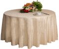 Weddings Banquets Hotels Tabletop Accessories Round Tablecloths 220x220CM (Beige)(D0101HEIEAW)