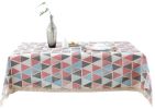 Linen Tablecloth Decorative Square Rectangular Table Cloth Cover-130x180cm(D0101HEIHKA)