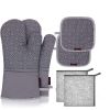 6 Pieces Non-Slip Pot Holders Heat Resistant Insulation Oven Mitts Kitchen Baking Tool(D0101HET1SU)