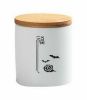 Chic Ceramic Kitchen Canisters With Airtight Bamboo Lid For Tea, Fu Word Pattern(D0101HEX7IU)