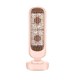 New Double-leaf Tower Fan Office Desktop Small Fan Spot Cross-border Vertical Portable Rechargeable Usb Electric Fan(D0101HHELA2)