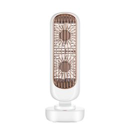 New Double-leaf Tower Fan Office Desktop Small Fan Spot Cross-border Vertical Portable Rechargeable Usb Electric Fan(D0101HHELA6)