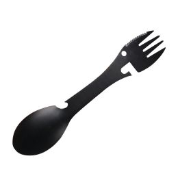 5 in1 Portable Fork Spoon Multi-Function Camping Tool Stainless Steel Titanium Spork Outdoor(D0101HHJFDY)