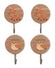 4 Pcs Wooden Hooks Strong Adhesive Kitchen Bathroom Wall Door Hooks, Deer + Bird(D0101HR3D0U)