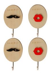 4 Pcs Wooden Hooks Strong Adhesive Kitchen Bathroom Wall Door Load-bearing Hooks(D0101HR3DQU)