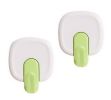 2-Pack Strong Adhesive Wall Hooks Kitchen Bathroom Bedroom Hangers, Square Green(D0101HR4957)