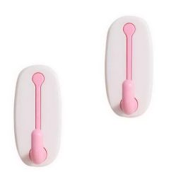 2-Pack Strong Adhesive Wall Hooks Kitchen Bedroom Creative Hooks Rectangle White(D0101HR497W)