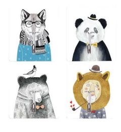 Strong Wall Hooks Seamless Sticky Hooks Kitchen Suckers Clothes Rack Mr. Animals(D0101HR49EY)
