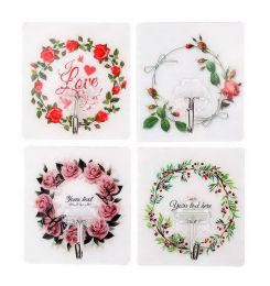 20 Pieces Strong Wall Hooks Seamless Sticky Hooks Kitchen Bathroom Hooks, Wreath(D0101HR49QU)