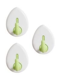 2-Pack Strong Adhesive Hooks Kitchen Bathroom Hooks, Water Droplets Shaped Green(D0101HR49RA)