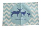 2 Pieces Of Simple Cartoon Linen Place Mat, Three Purple Cartoon Deers(D0101HR4INA)