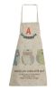 Retro Thicker Cotton Linen Kitchen Anti-oil Apron, Cartoon Owls(D0101HR4J7U)