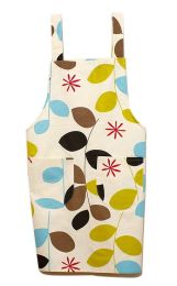 Retro Simple Cotton Linen Kitchen Anti-oil Apron, Multicolor Leaves(D0101HR4JXW)