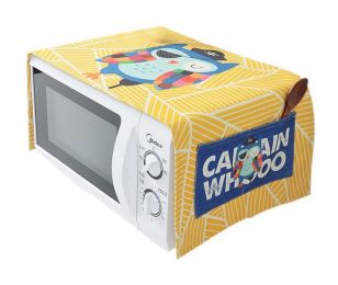 Cute Cartoon Nordic Microwave Oven Dust Cover With Pocket Oil Cover Call Captain(D0101HRDSUA)
