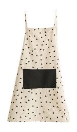 Halter-neck Style Apron With Pocket Kitchen Antifouling Overalls, Black Triangle(D0101HRFN47)
