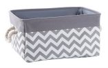 Fabric Portable Storage Basket Kitchen Snack Toy Debris Storage Box, Gray Ripple(D0101HRFTGY)