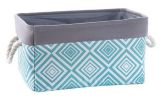 Fabric Portable Storage Basket Kitchen Snack Toy Debris Storage Box, Green Grids(D0101HRFTQA)