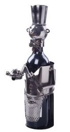 Wine Holder Stainless Steel Wine Rack Modern Metal Wine Rack Little Chef(D0101HRMYR7)