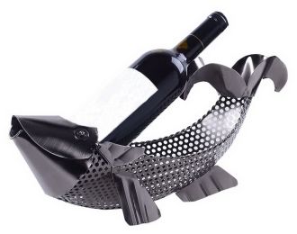 Wine Holder Stainless Steel Wine Rack Modern Metal Wine Rack Fish B(D0101HRMYS7)