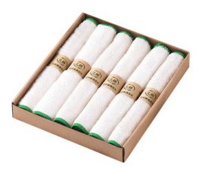 6 Pcs Dishcloths Absorbent Bamboo Fiber Cloth Kitchen Cleaning Cloth, Green Lace(D0101HRMZZ7)