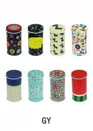 Set of 8 Home Kitchen Storage Containers Colorful Tins Round Tea Tins(YG)(D0101HRNHQY)