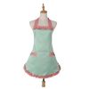 Cute Women's Apron Vintage Cooking Retro Apron Chef Kitchen Apron, Green(D0101HRX0FW)