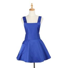 Ladies Lovely Princess Fashion Apron Cooking Apron Chef Kitchen Apron, Royal Blue(D0101HRXJDU)