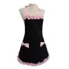 Cute Women's Apron Vintage Cooking Retro Apron Chef Kitchen Apron, Black&Pink(D0101HRXJHA)