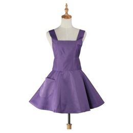 Ladies Lovely Princess Fashion Apron Cooking Apron Chef Kitchen Apron, Purple(D0101HRXJYV)