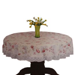 Red Rose Garden Tablecloths Circular Tablecloth 70 Inch(D0101HXMUVY)