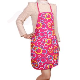 Creative Kitchen Women's Chefs Cooking Cook Apron With Circles, Rose Red(D0101HXZEXG)